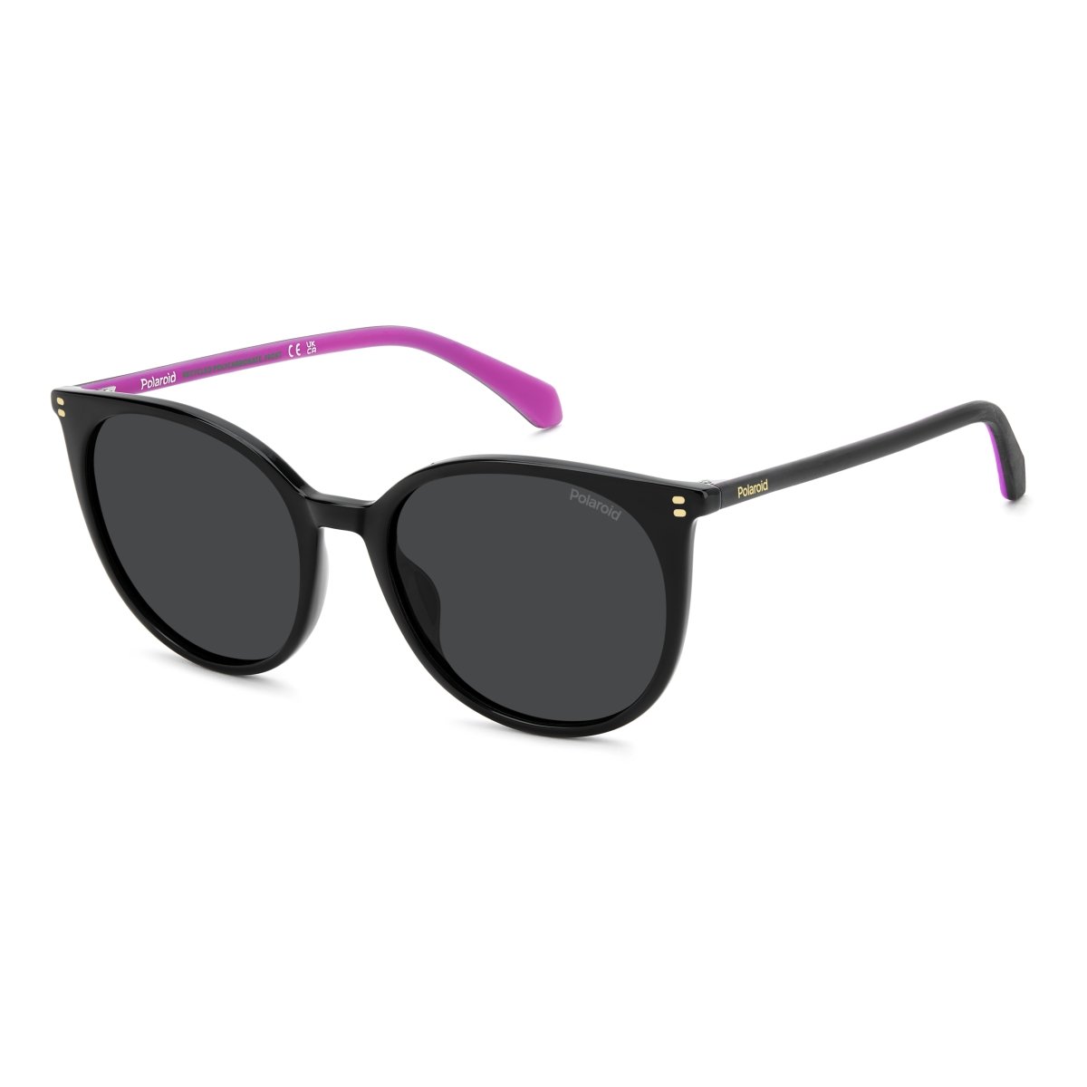 Oculos Solar Polaroid Pld4208/s/x 807 55 Preto Brilho Lente Cinza Polarizada