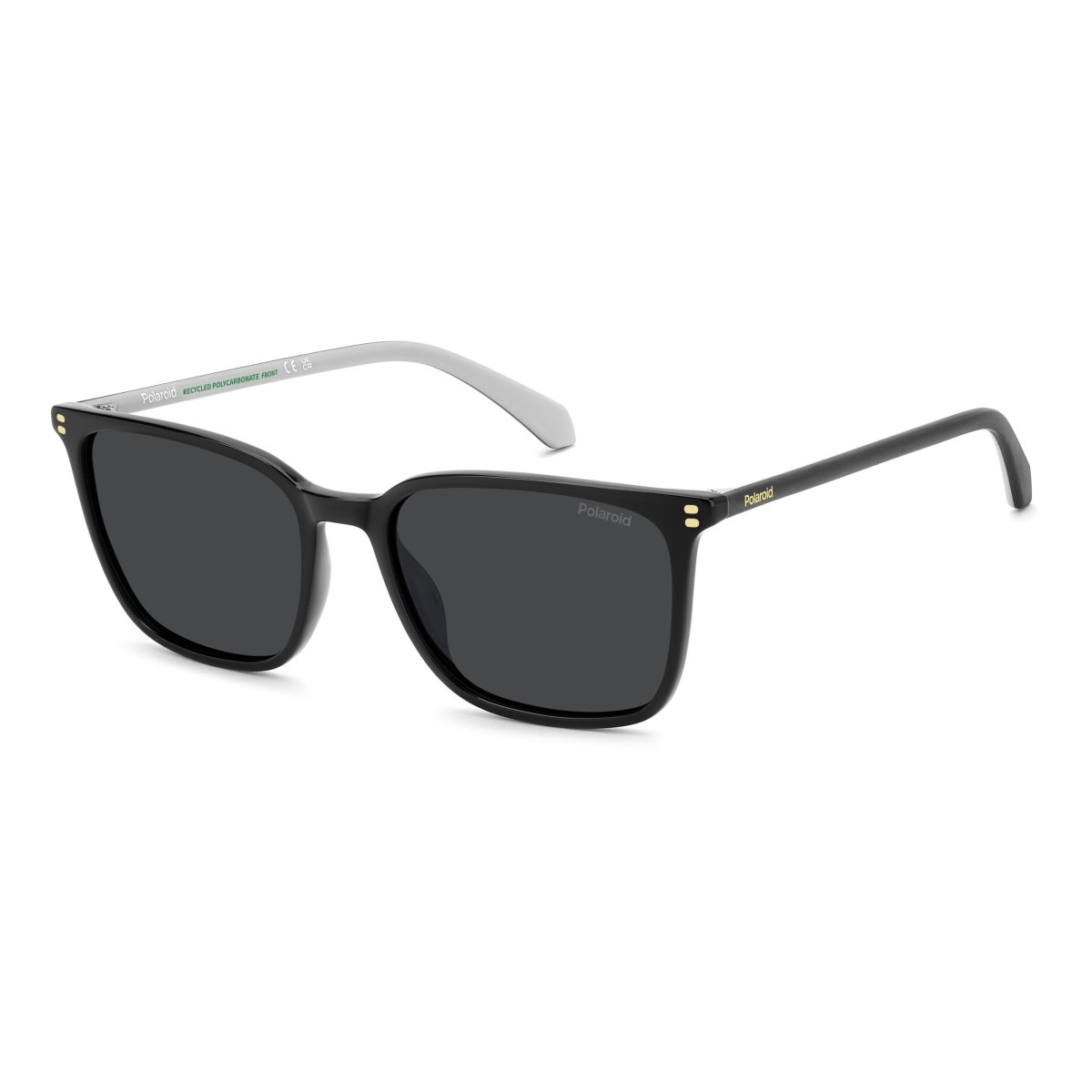 Oculos Solar Polaroid Pld4207/s/x 807 55 Preto Brilho Lente Cinza Polarizada
