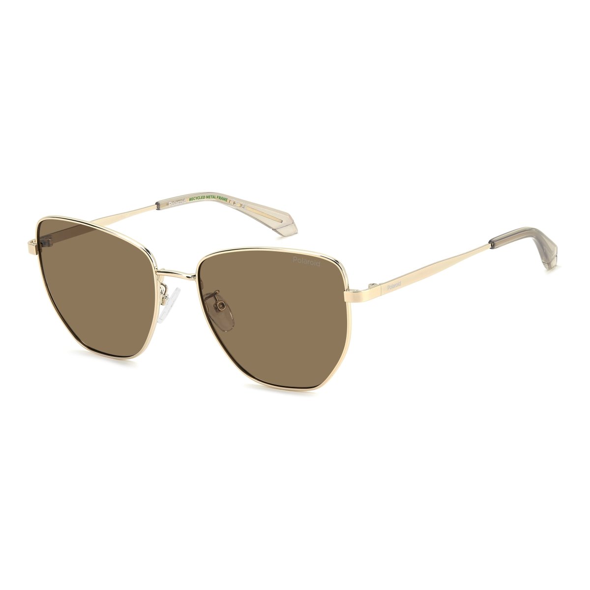 Oculos Solar Polaroid Pld4204/g/s/x 01q 56 Dourado Brilho Lente Marrom Polarizada