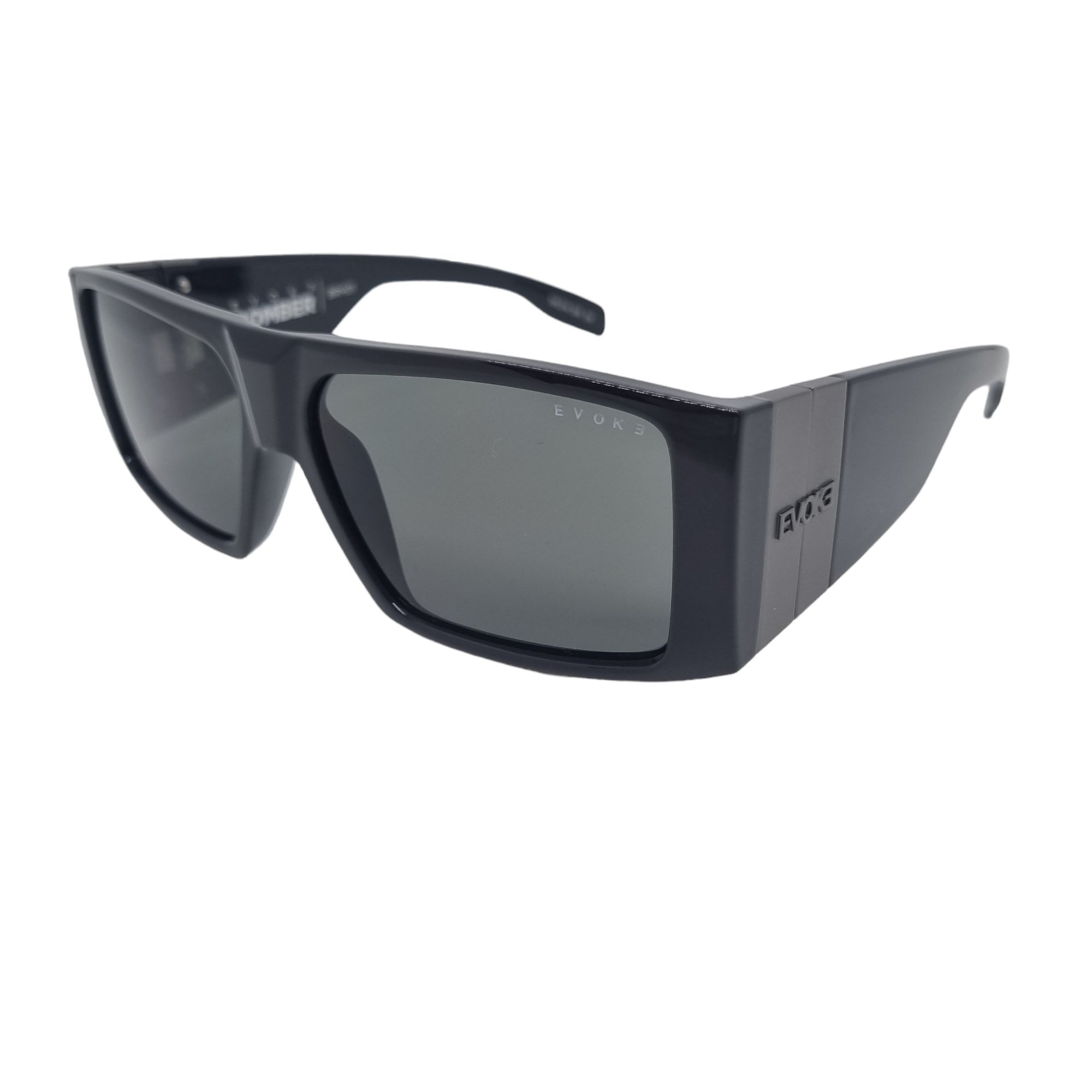 Oculos Solar Evoke Bomber Brh01b Cinza Brilho Lente Verde