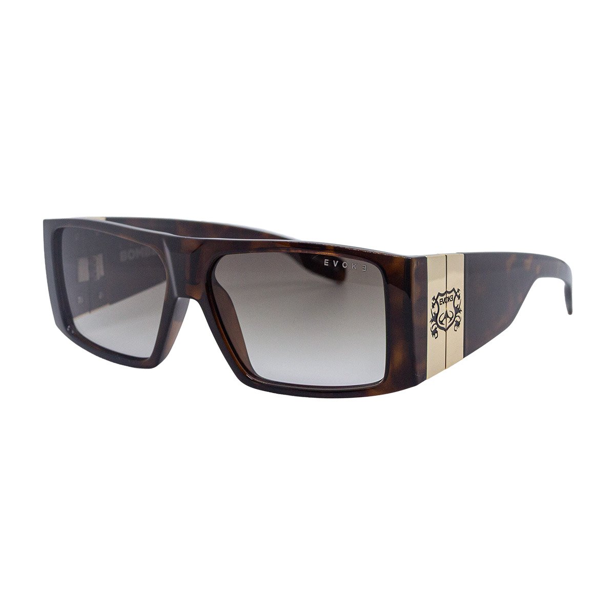Oculos Solar Evoke Bomber Brg21b Marrom Translucido Havana Lente Marrom Degrade