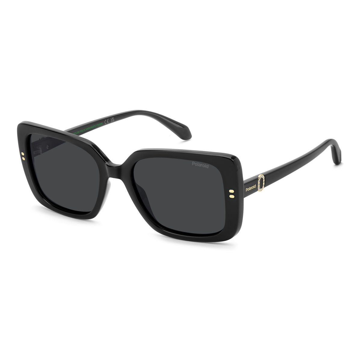 Oculos Solar Polaroid Pld4199/s/x 807 55 Preto Brilho Lente Cinza Polarizada