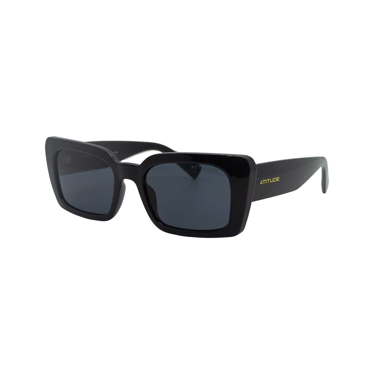 Oculos Solar Atitude At8280 A01 Preto Brilho Lente Cinza