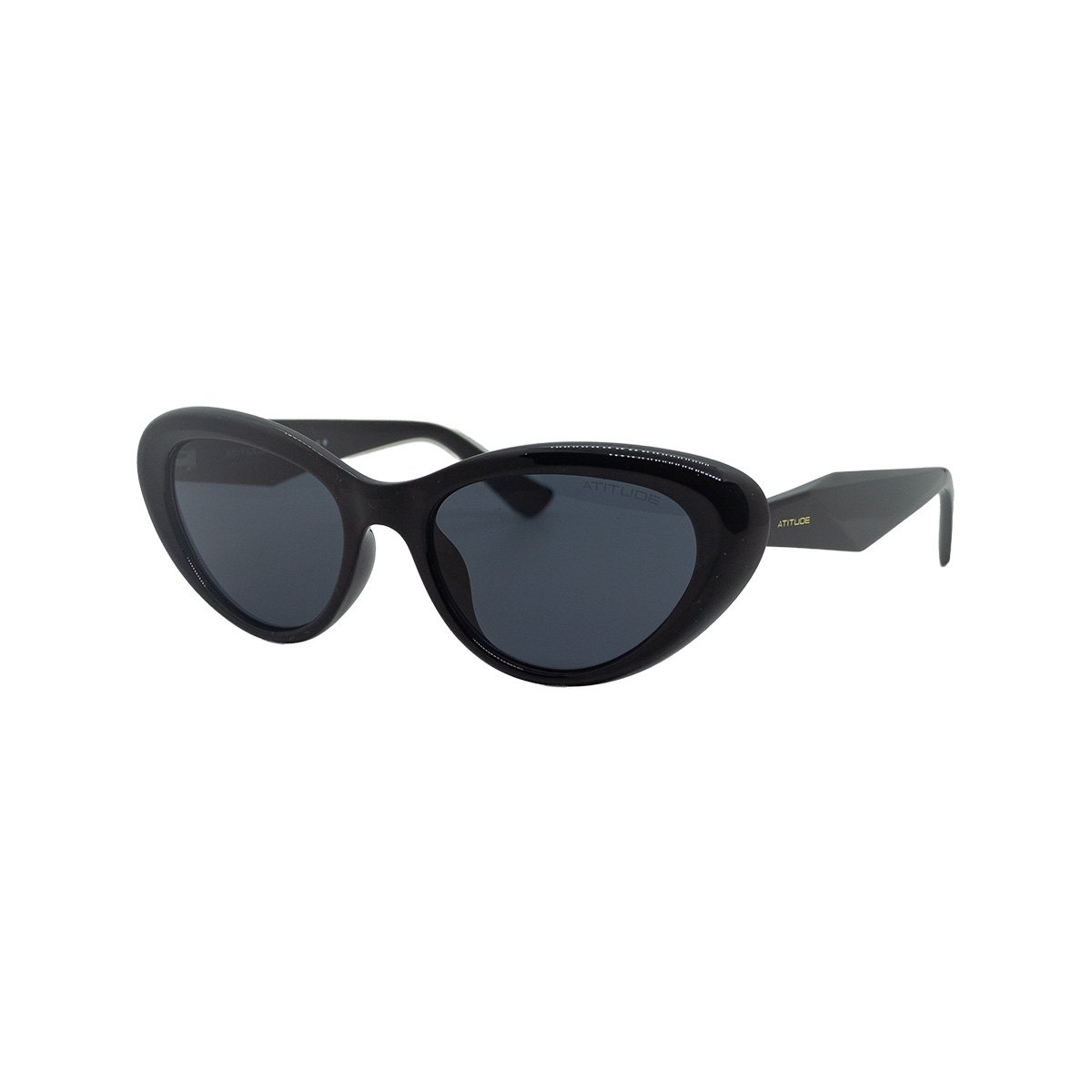 Oculos Solar Atitude At8279 A01 Preto Brilho Lente Cinza