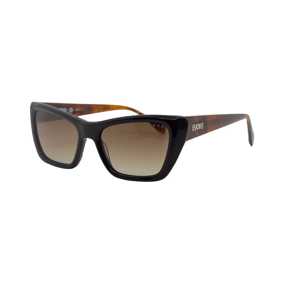 Oculos Solar Evoke Evk 44 A02 Preto Brilho Lente Marrom Degrade