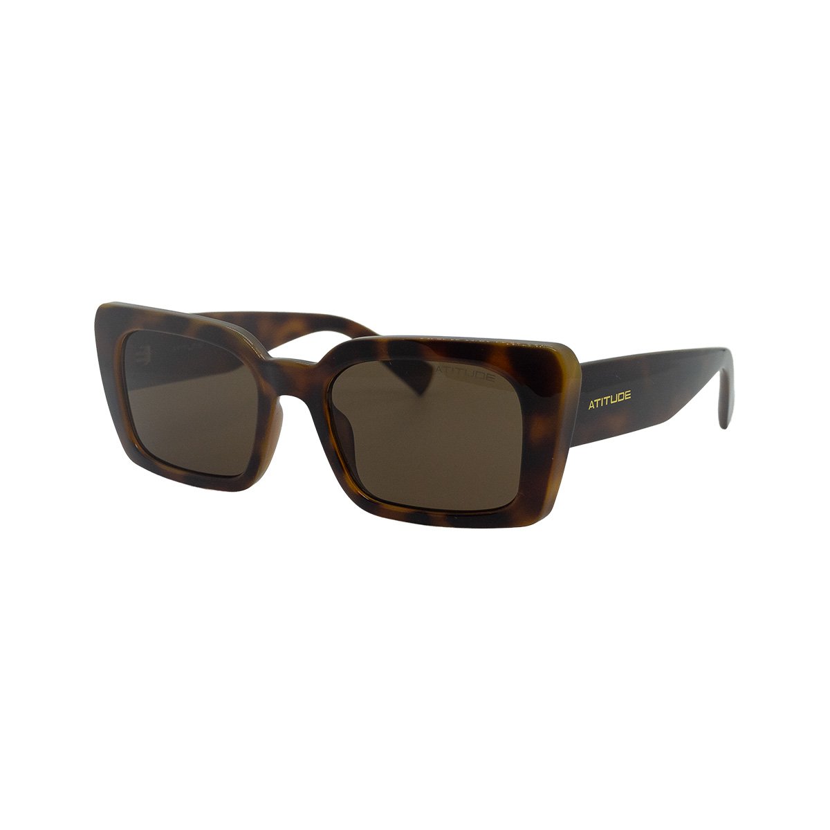 Oculos Solar Atitude At8280 G21 Marrom Brilho Demi Lente Marrom