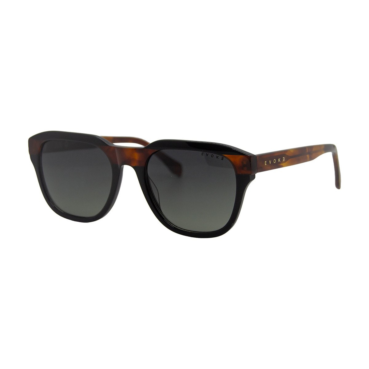 Oculos Solar Evoke Evk 46 A02 Preto Brilho Lente Cinza Degrade