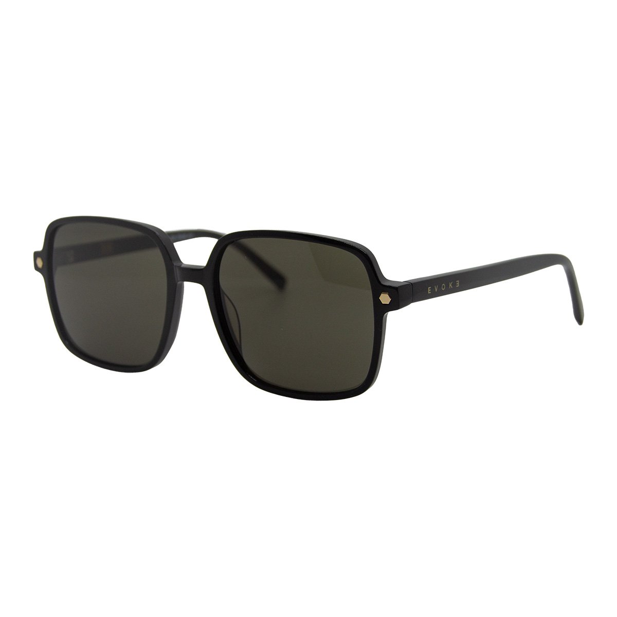 Oculos Solar Evoke Evk Rx49s A01 Preto Brilho Lente Cinza