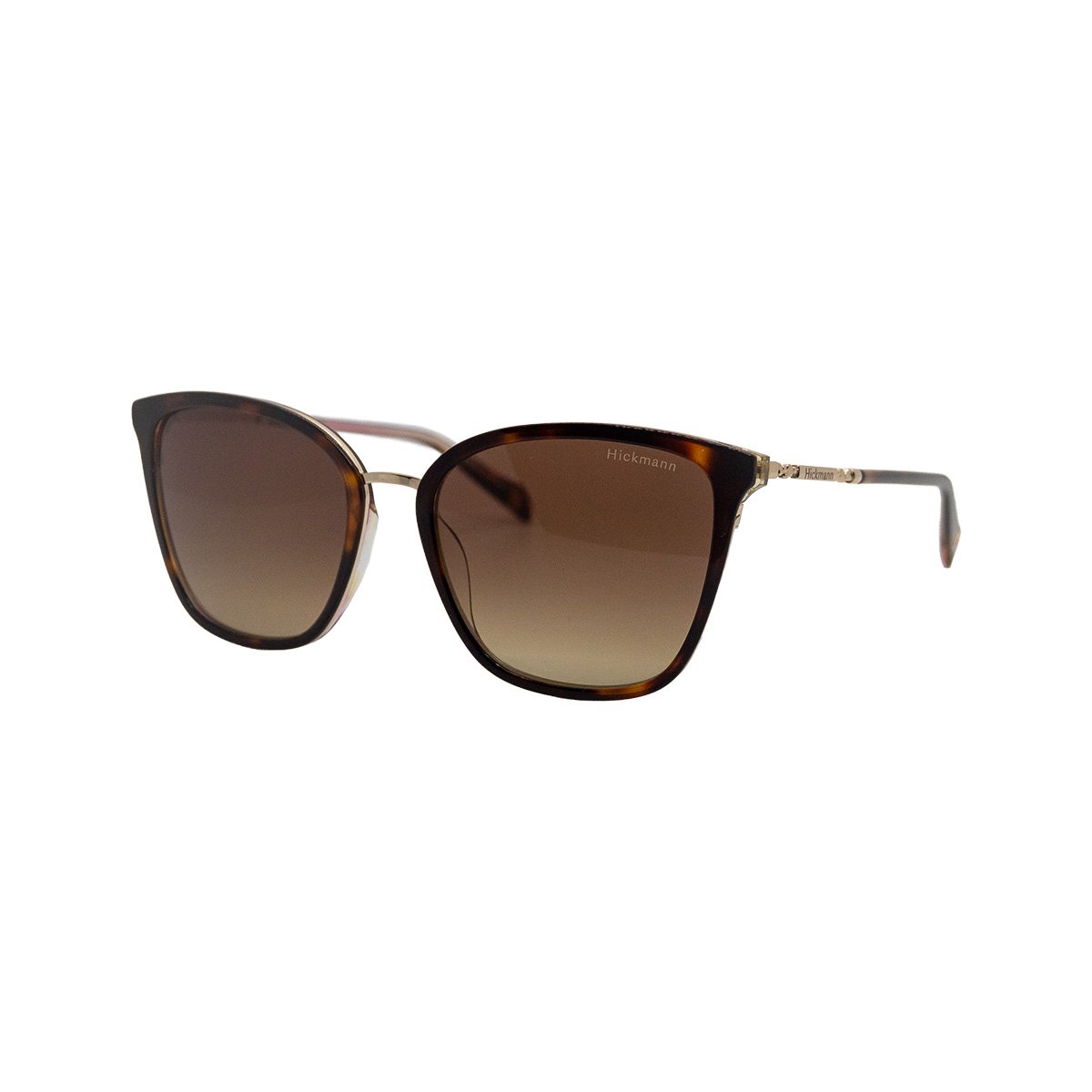 Oculos Solar Hickmann Acacia 12 G21 Marrom Brilho Demi Lente Marrom Degrade
