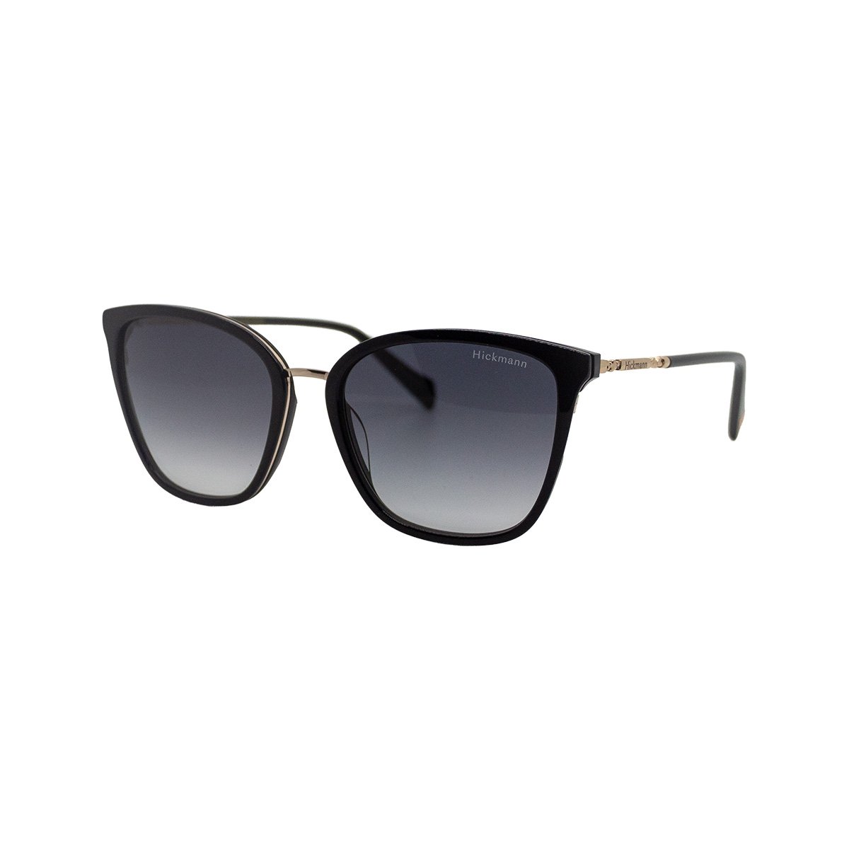 Oculos Solar Hickmann Acacia 12 A01 Preto Brilho Lente Cinza Degrade