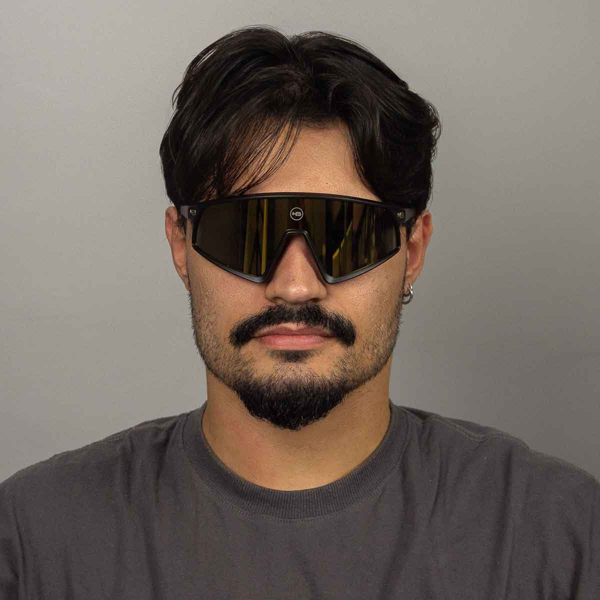 Oculos Solar HB Ion 10105830243026 Preto Fosco Lente Dourado Espelhada Preto 4
