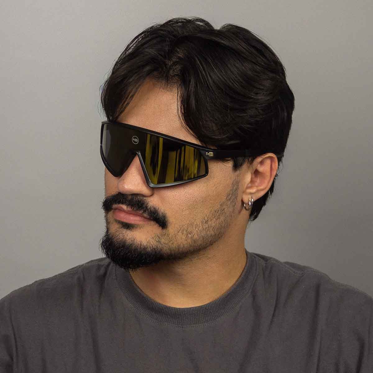 Oculos Solar HB Ion 10105830243026 Preto Fosco Lente Dourado Espelhada Preto 5