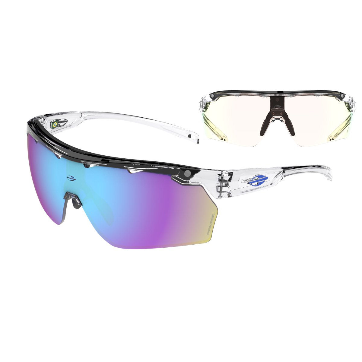 Oculos Solar Mormaii Smash M0129db3as Transparente Brilho Lente Azul Fotocromatica cat1