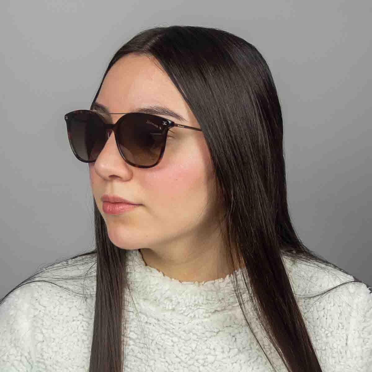 Oculos Solar Hickmann Hi9048 G21 Marrom Brilho Havana Lente Marrom Degrade Marrom 5