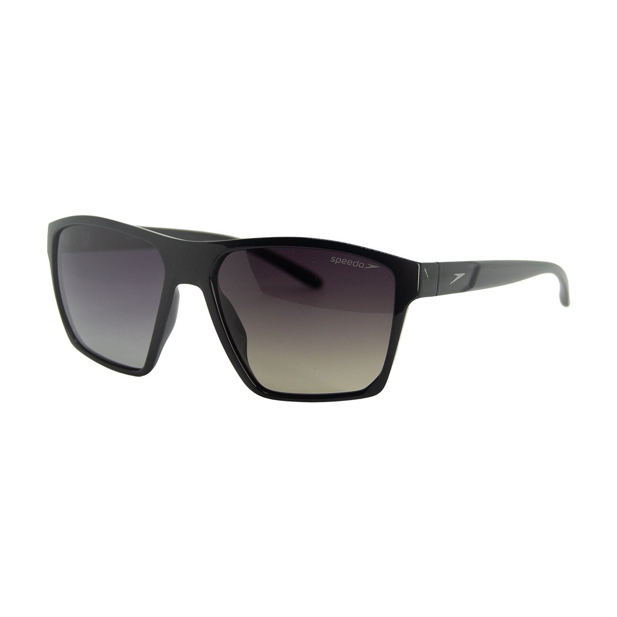 Oculos Solar Speedo Berlari 1 A01 Preto Brilho Lente Cinza Degrade Polarizada