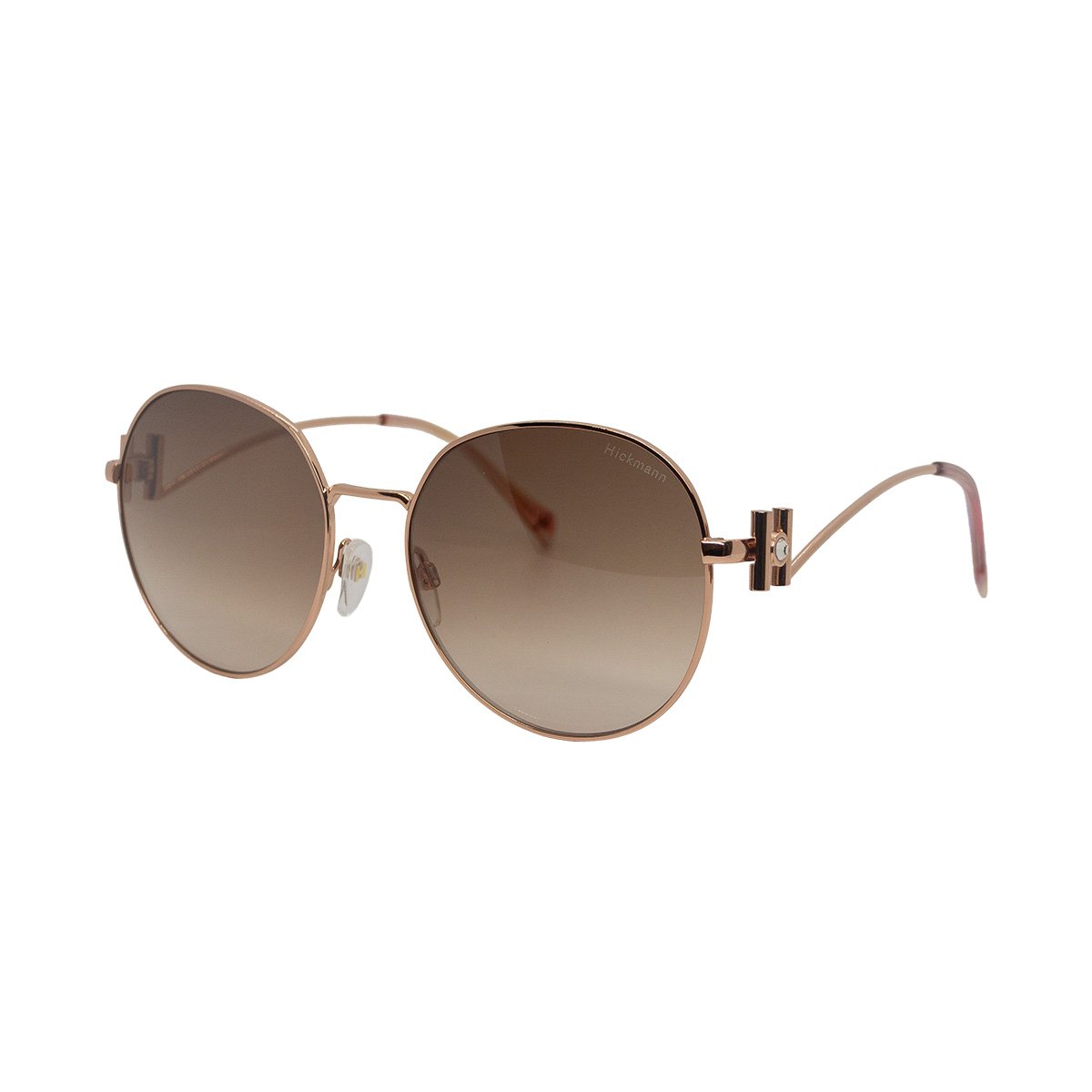 Oculos Solar Hickmann Hi30004 05a Rose Brilho Lente Marrom Degrade