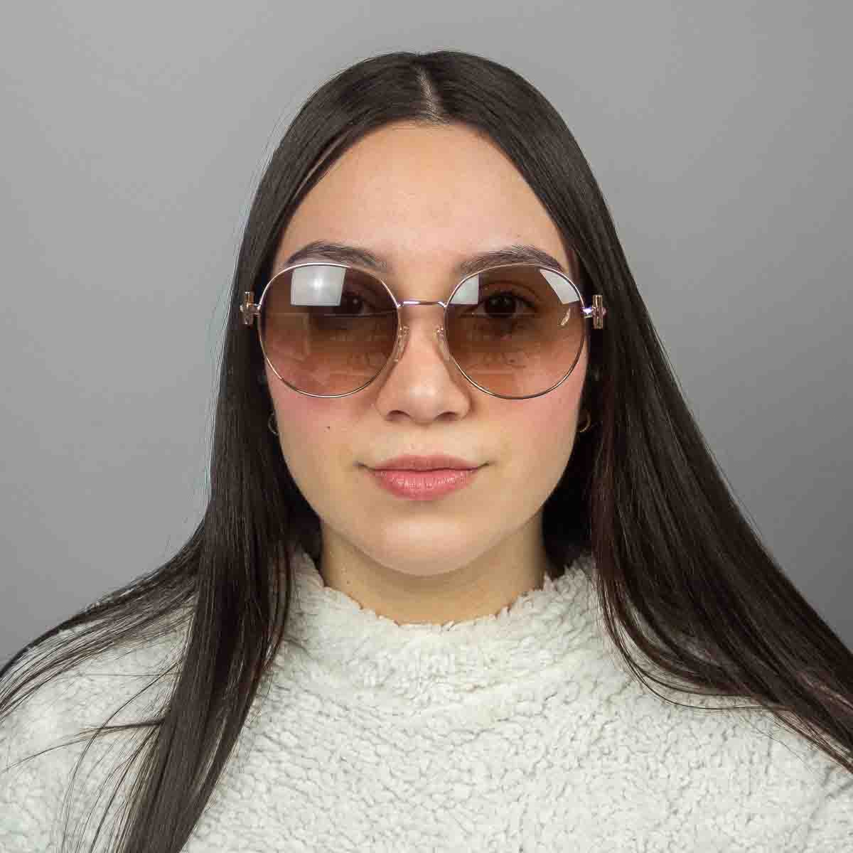 Oculos Solar Hickmann Hi30004 05a Rose Brilho Lente Marrom Degrade Rosa 4