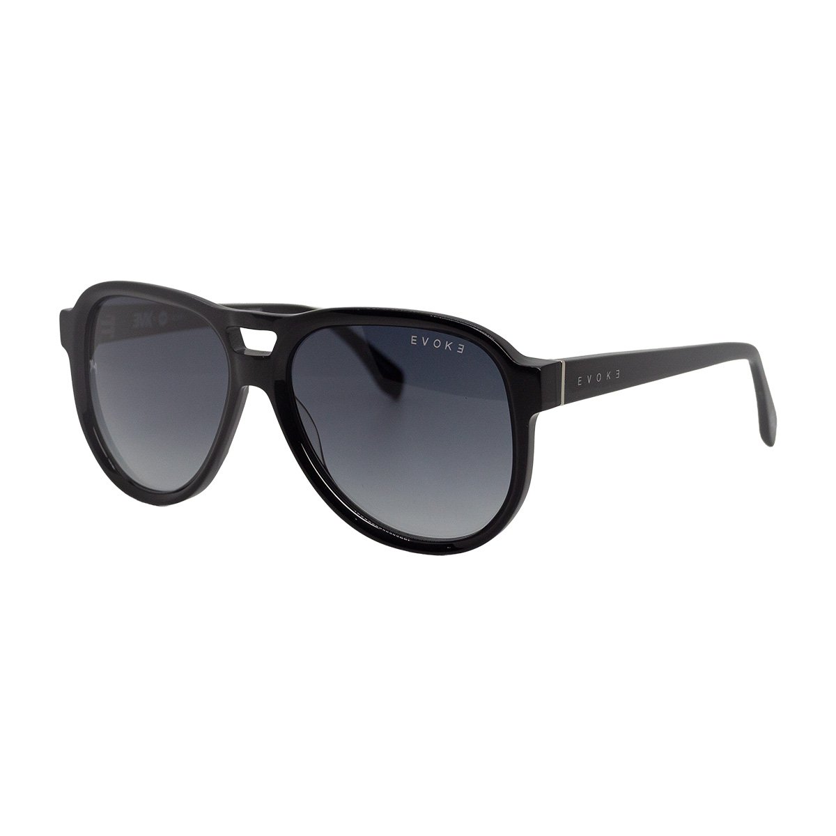 Oculos Solar Evoke Evk 48 Eoh11 Preto Brilho Lente Cinza Degrade
