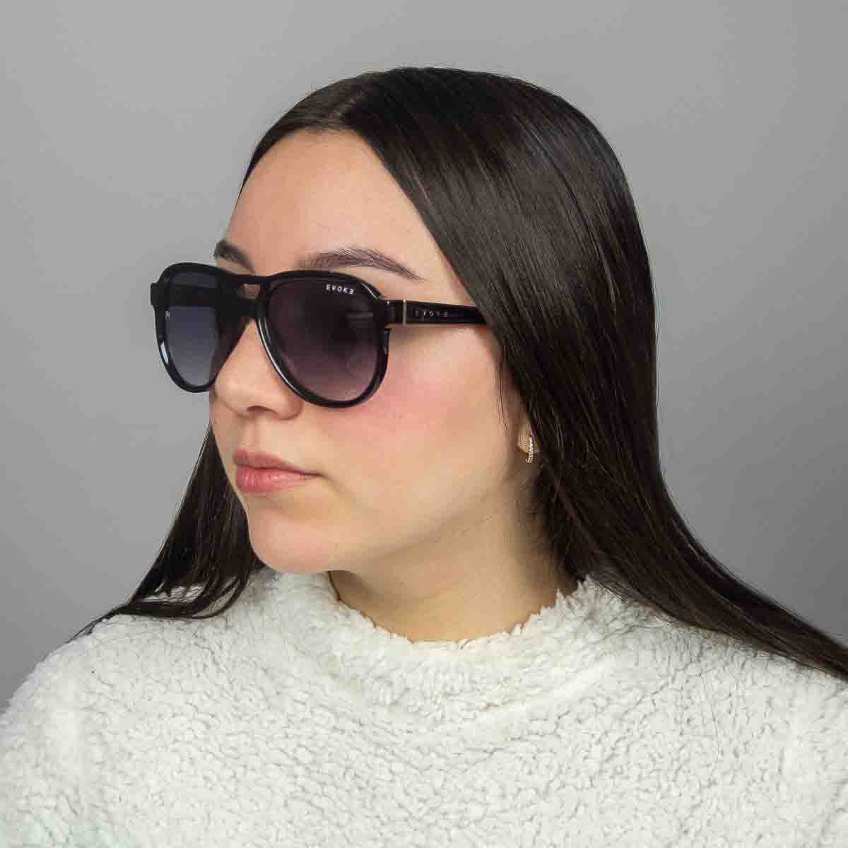 Oculos Solar Evoke Evk 48 Eoh11 Preto Brilho Lente Cinza Degrade Preto 5