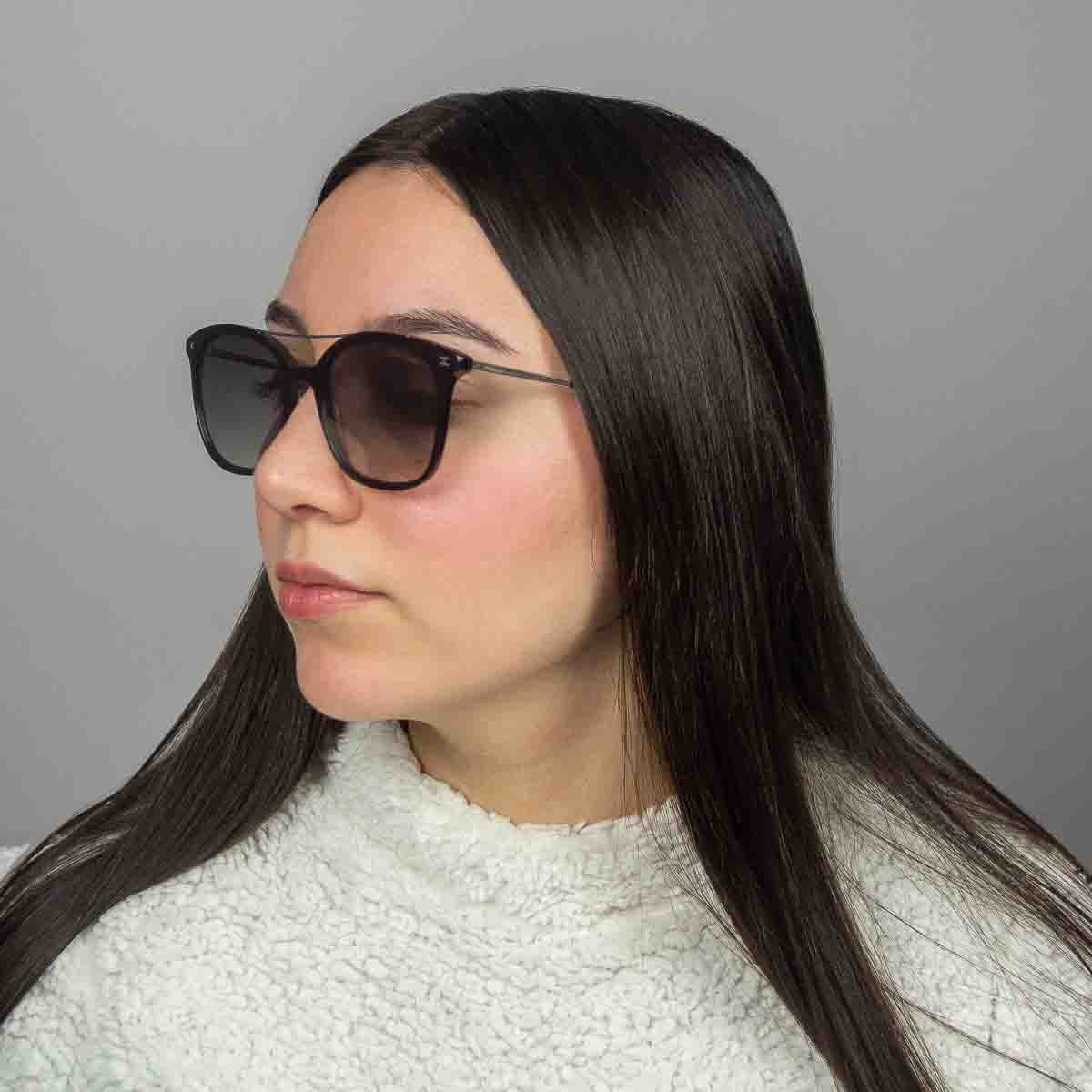 Oculos Solar Hickmann Hi9048 A01 Preto Brilho Lente Cinza Degrade Preto 5