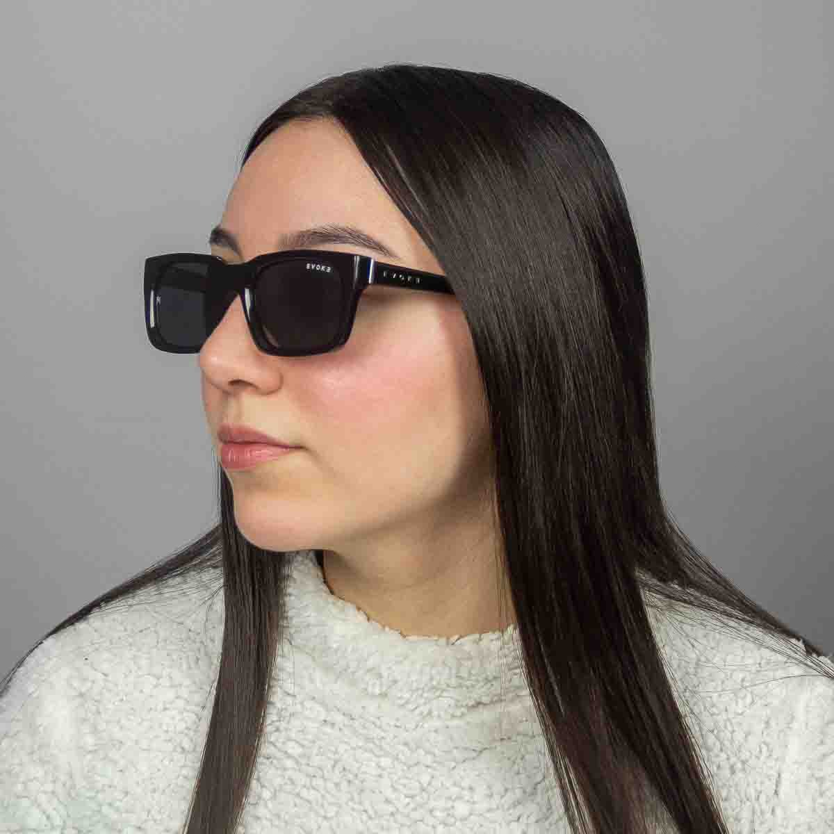 Oculos Solar Evoke Evk 49 Eoh11 Preto Brilho Lente Cinza Preto 5