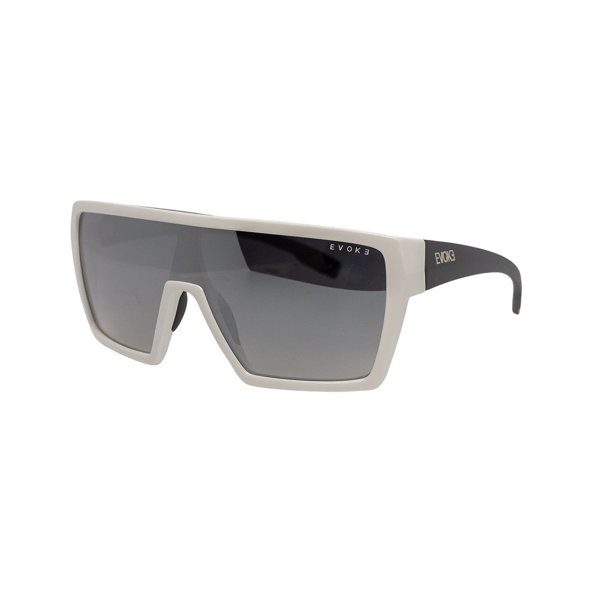 Oculos Solar Evoke Bionic Alfa Ba01s Branco Brilho Lente Prata Degrade Espelhada