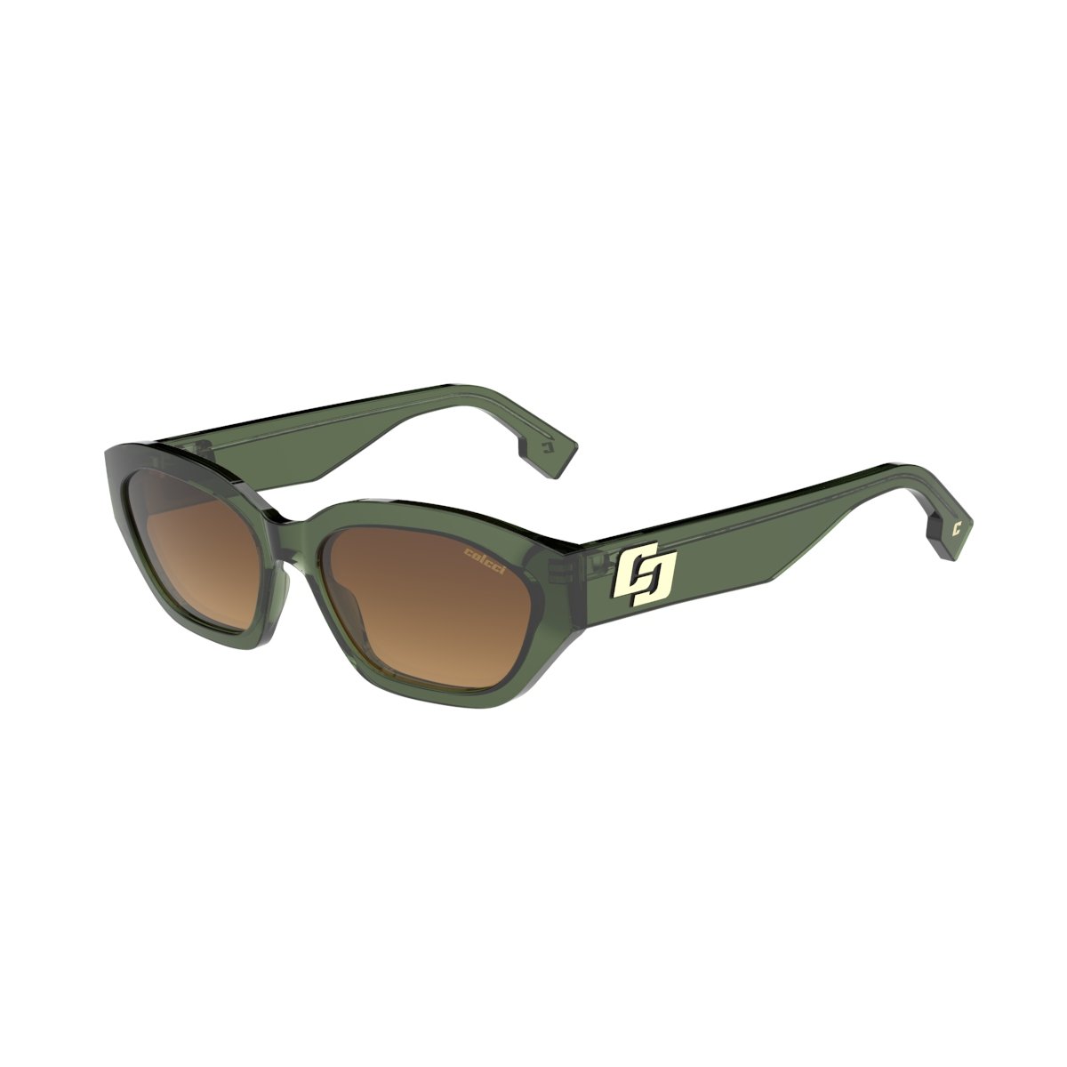 Oculos Solar Colcci Petra C0317kf534 Verde Translucido Lente Marrom Degrade cat1