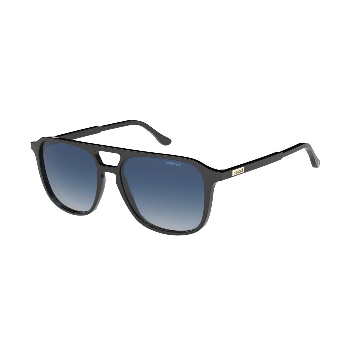 Oculos Solar Colcci Hunter C0319a0286 Preto Brilho Lente Azul Degrade cat1