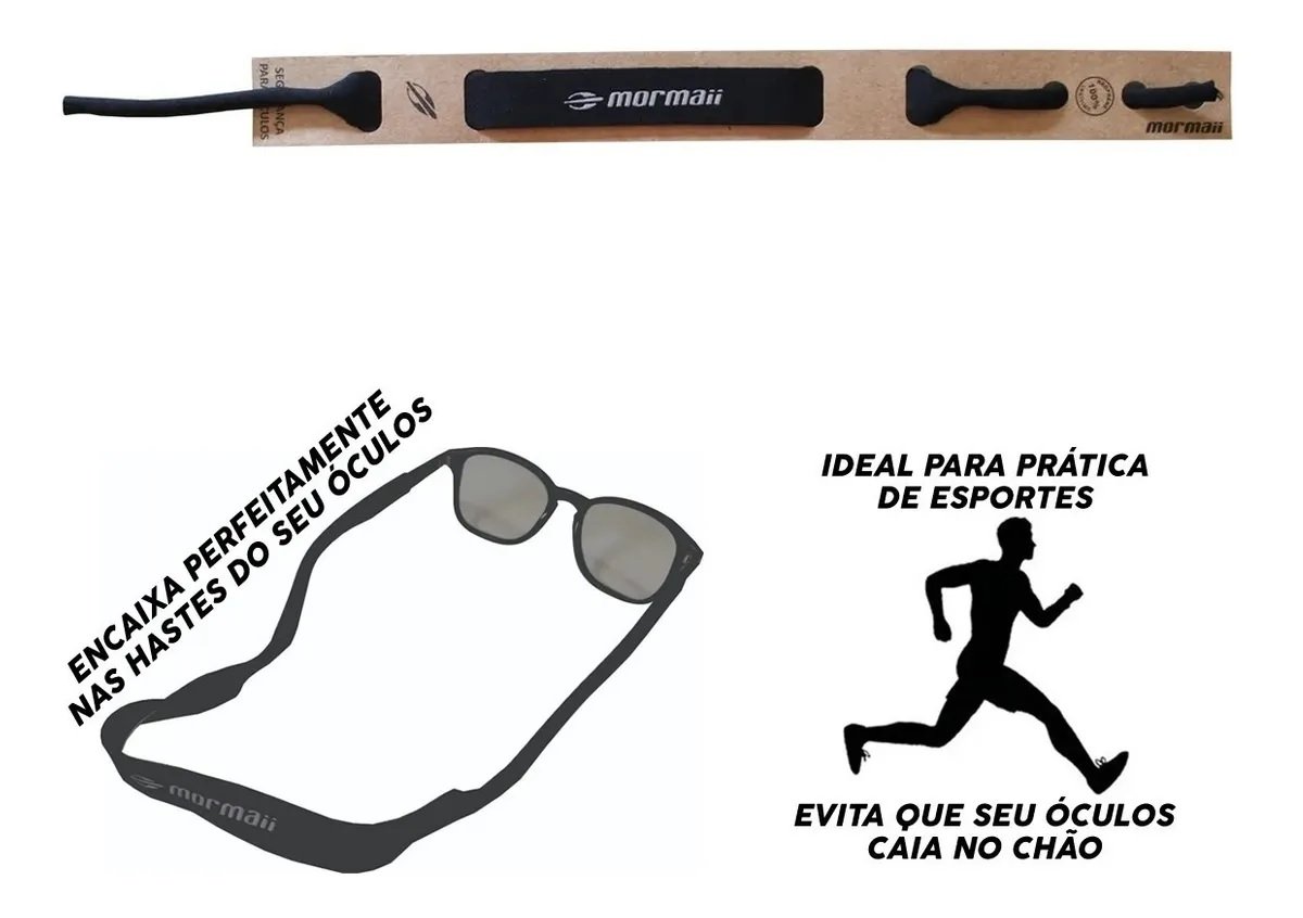 Cordao Seguranca Oculos Mormaii Neoprene Preto Logo Branco Preto 4