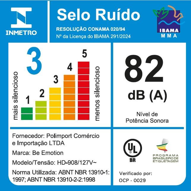 Secador Ultralite Ionic be emotion 127V 9