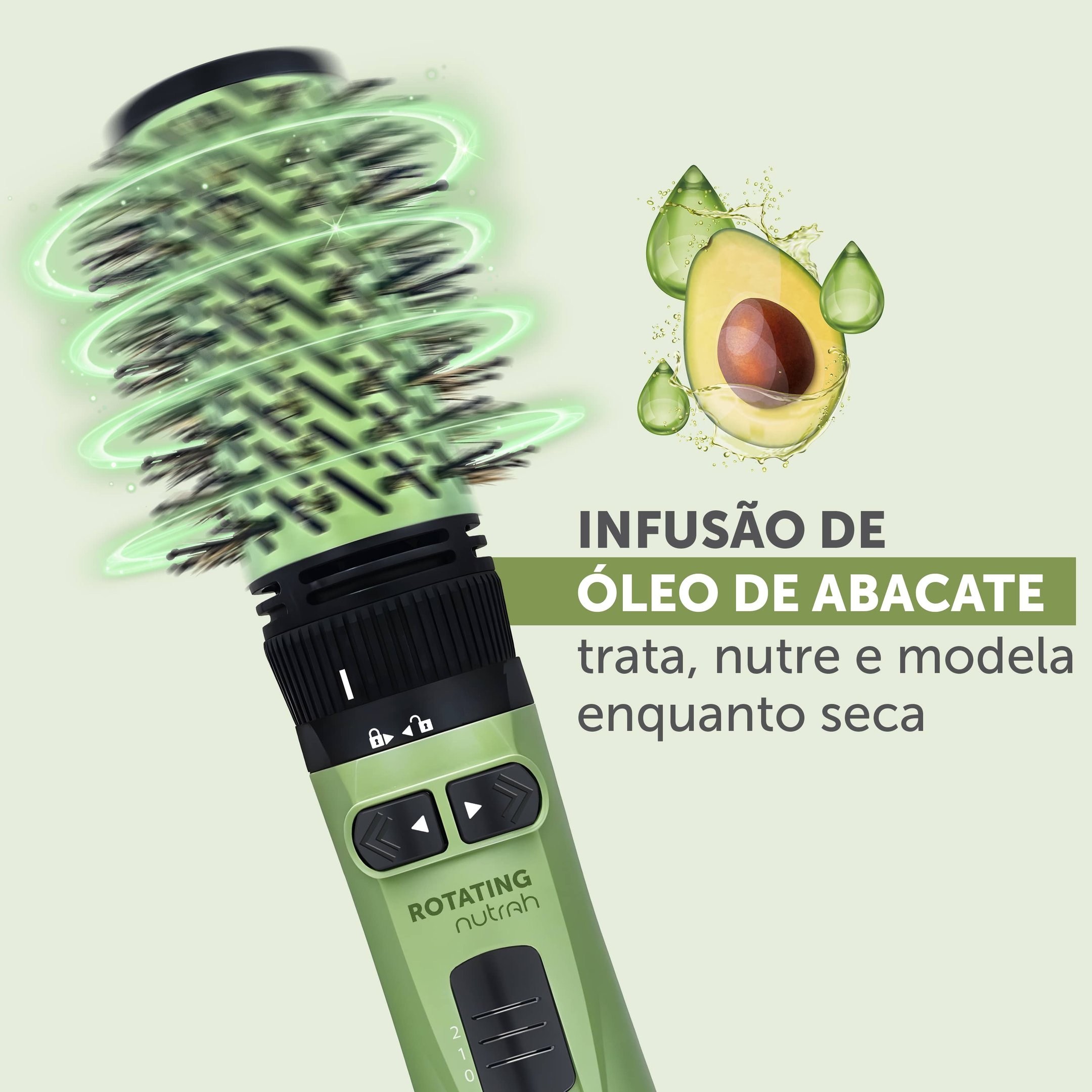 Escova Rotating Nutrah e Prancha de Cabelo Shine Nutrah Be Emotion Preto 4