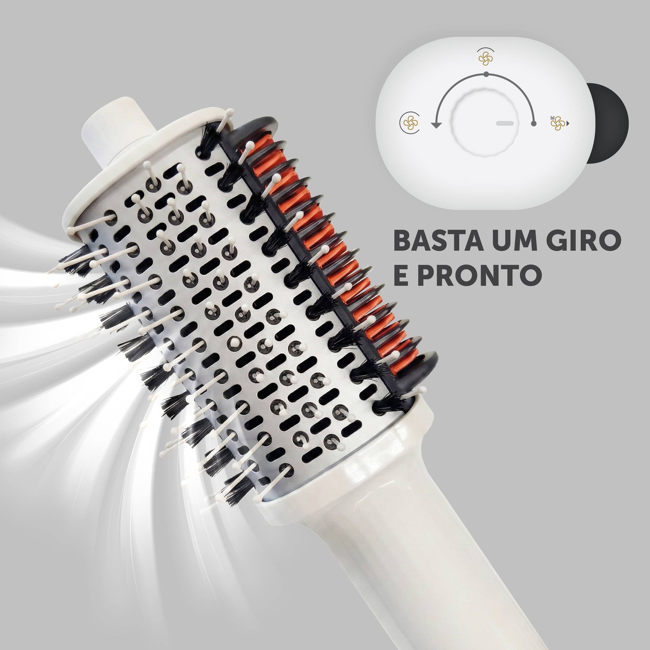 Escova Hot Brush 4 em 1 be emotion Polishop Branco 7