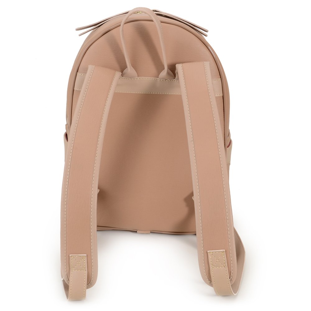 Kit Mochila Haldrys Media Textura com Bolsos Ziper e Necessaire Bege 4
