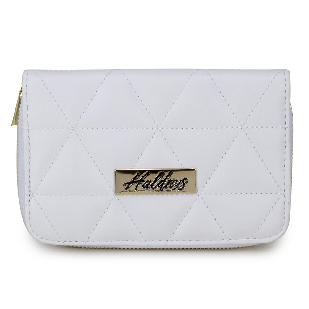 Carteira Haldrys Pequena em Verniz Detalhe Matelasse Ziper e Repartições Branco 2