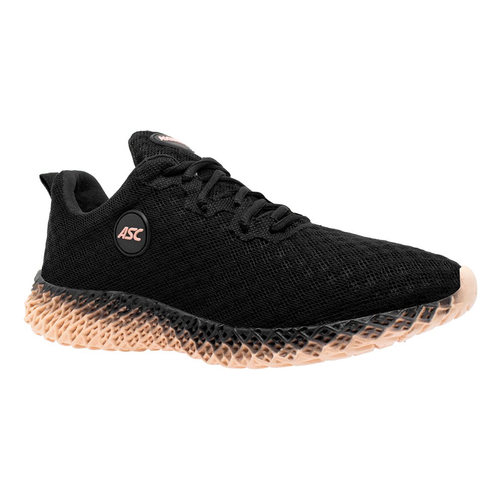 Tênis Esportivo Asc com Cadarço Detalhe em Perfuros e Sola Borracha Leve Preto 2