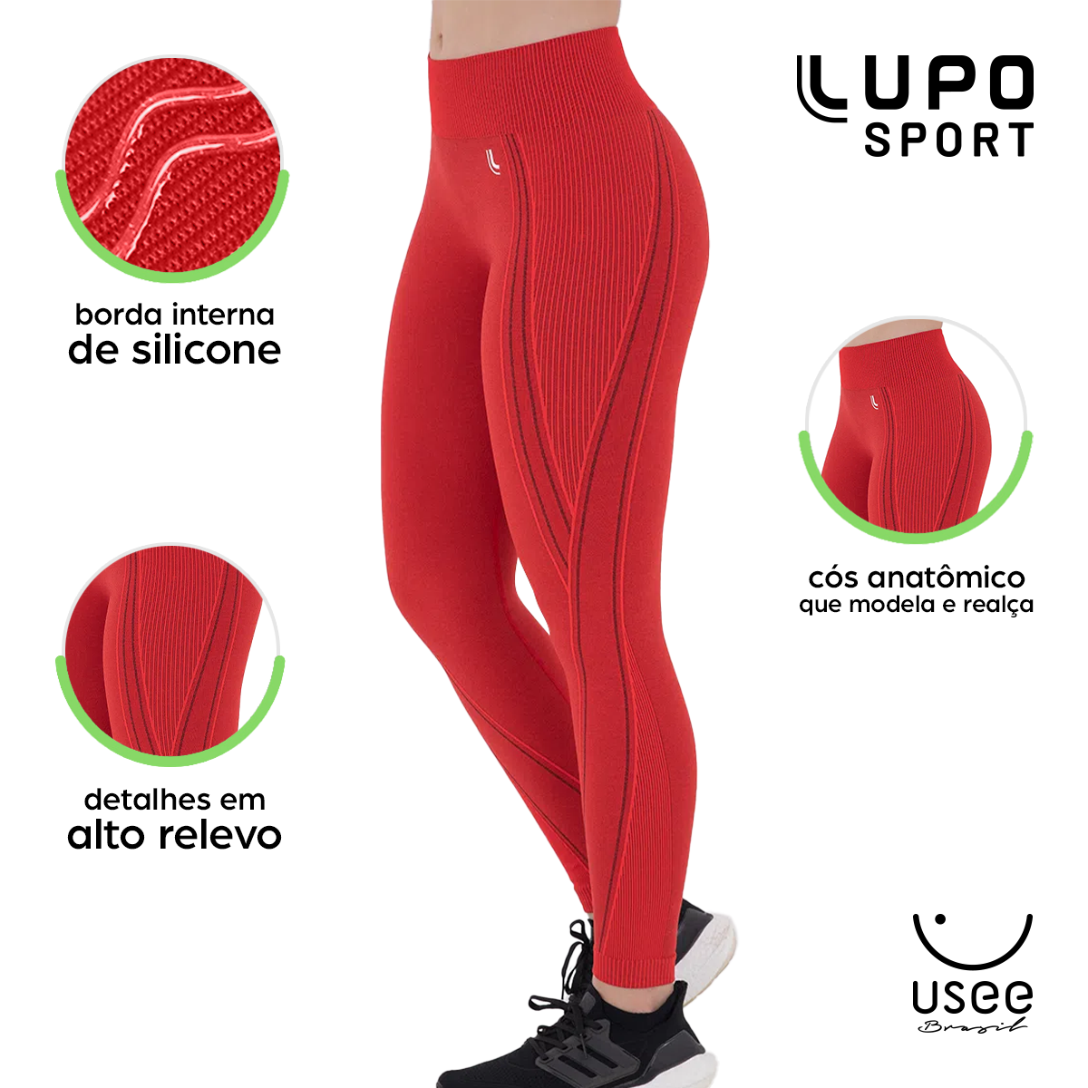 Calça Legging Lupo Max Core Sport Confort Fit Preta Feminina