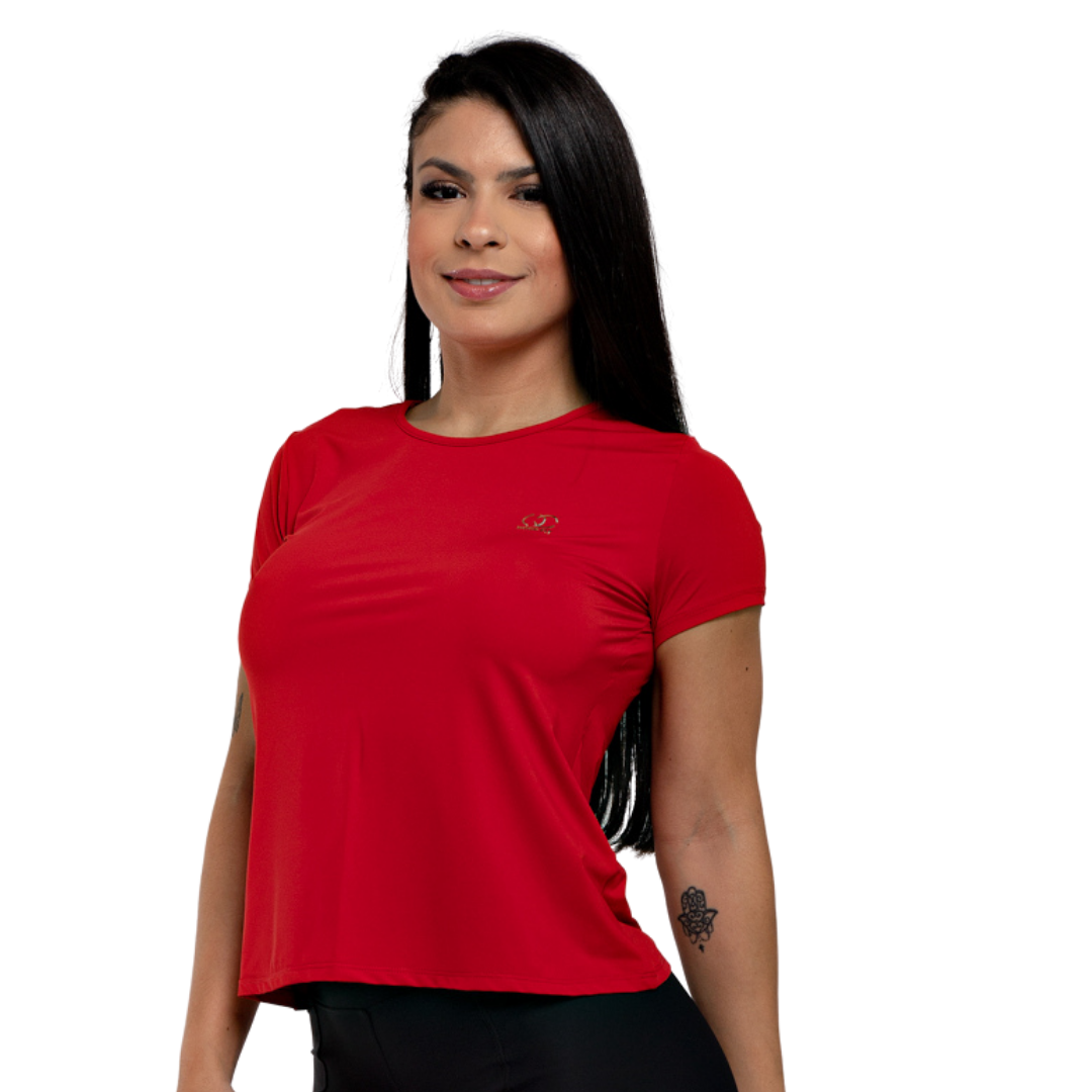 Blusa Cropped Fitness Básico Hoopfit Academia - Feminina em