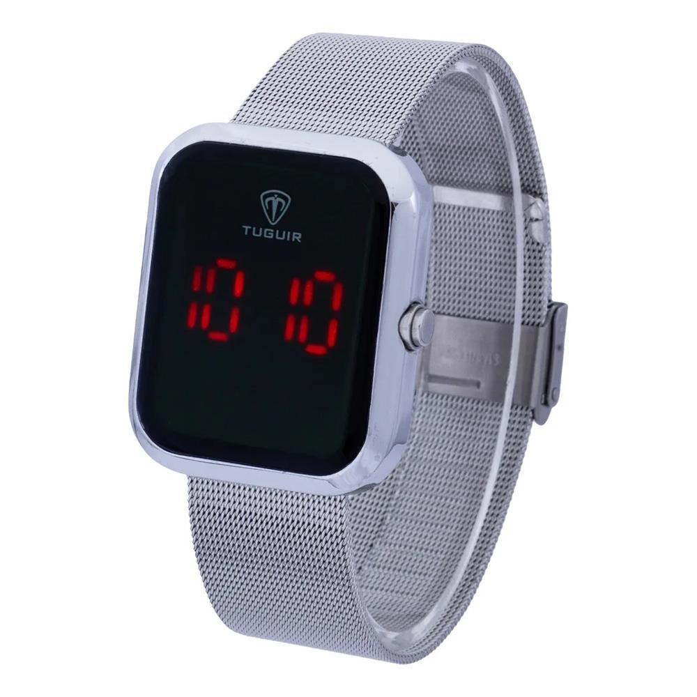 Relógio Tuguir Feminino Ref: Tg110 Tg30032 Digital LED Prateado Prata 3