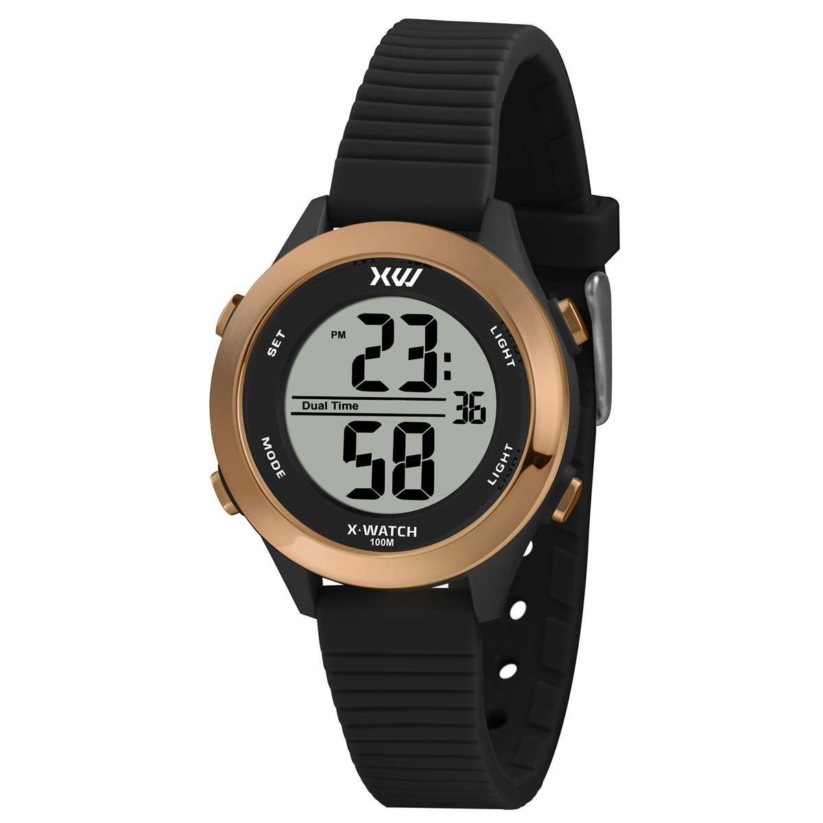 Relógio X-Watch Feminino Ref: Xfppd083w Bxpx Esportivo Digital Preto 1