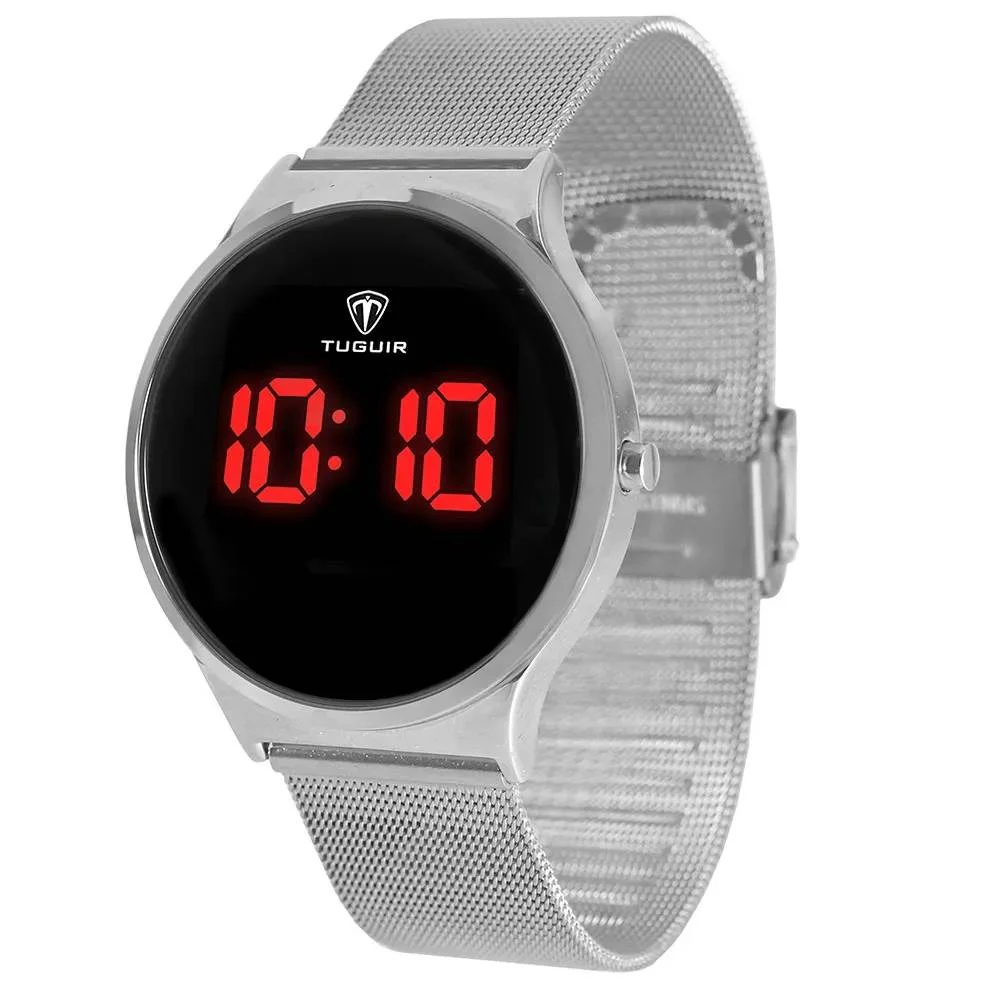 Relógio Tuguir Feminino Ref: Tg107 Tg30047 Digital LED Prateadi Prata 2