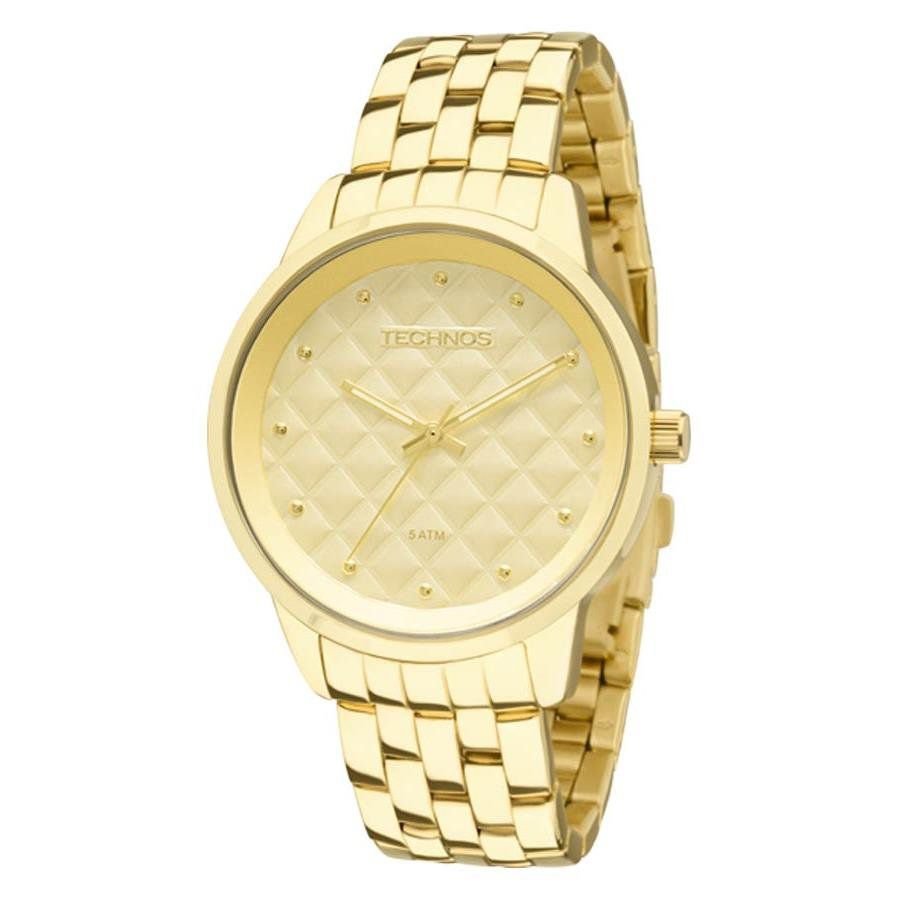 Relógio Technos Feminino Ref: 2035lwm/4x Matelasse Dourado Dourado 1