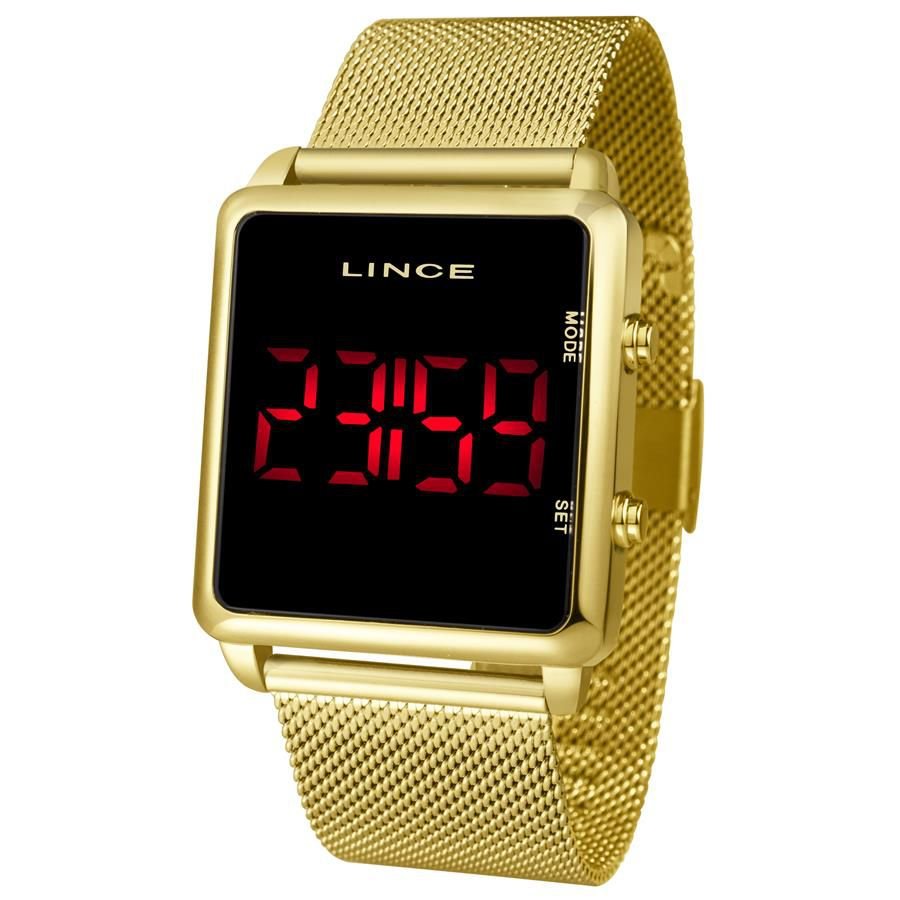 Relógio Lince Masculino Ref: Mdg4596l Pxkx Digital LED Dourado Dourado 1