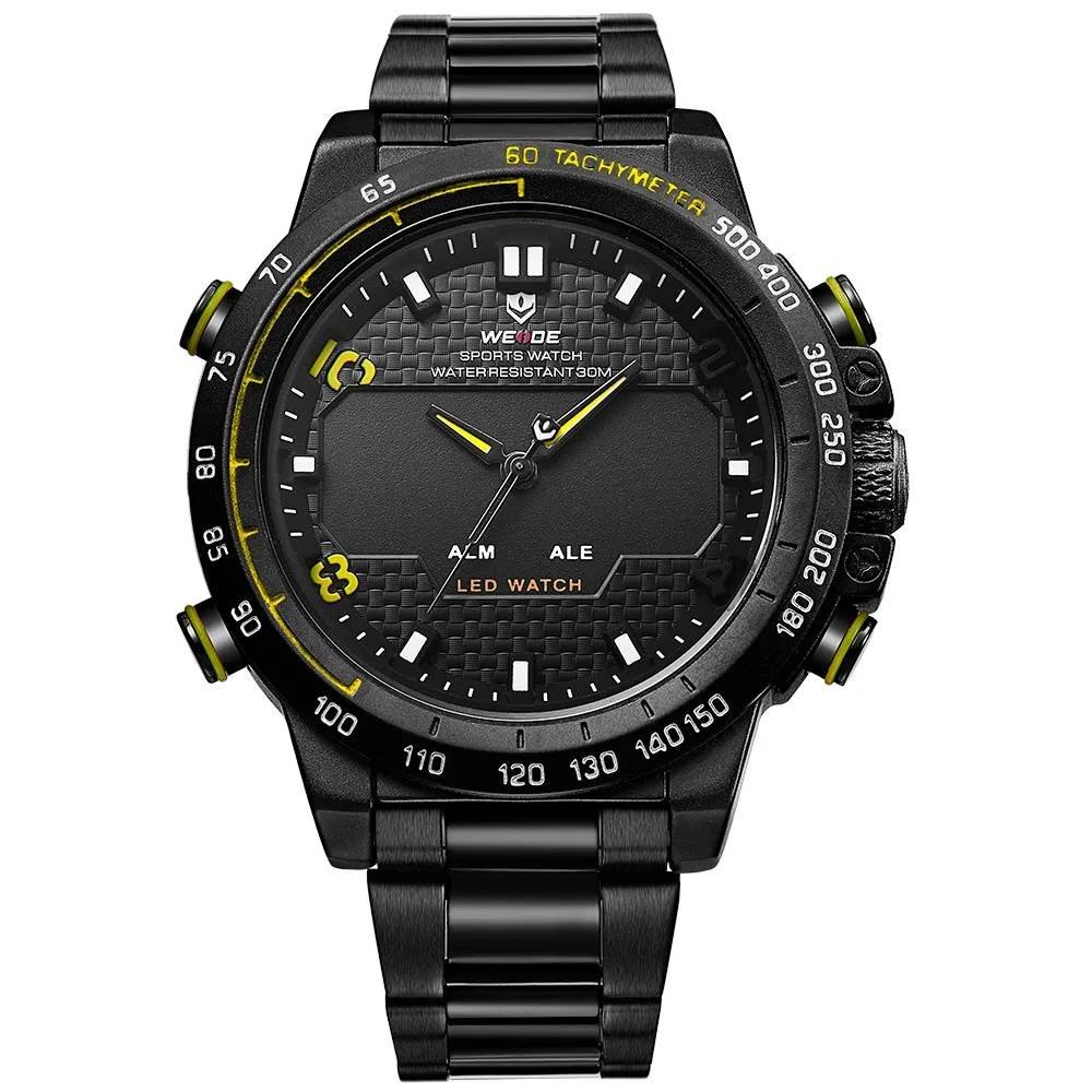 Relógio Weide Masculino Ref: Wh-6102b A11461 Anadigi Black LED Preto 1