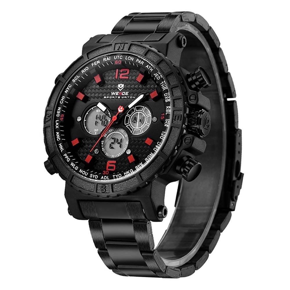 Relógio Weide Masculino Ref: Wh6305b A10634 Anadigi Black Preto 3