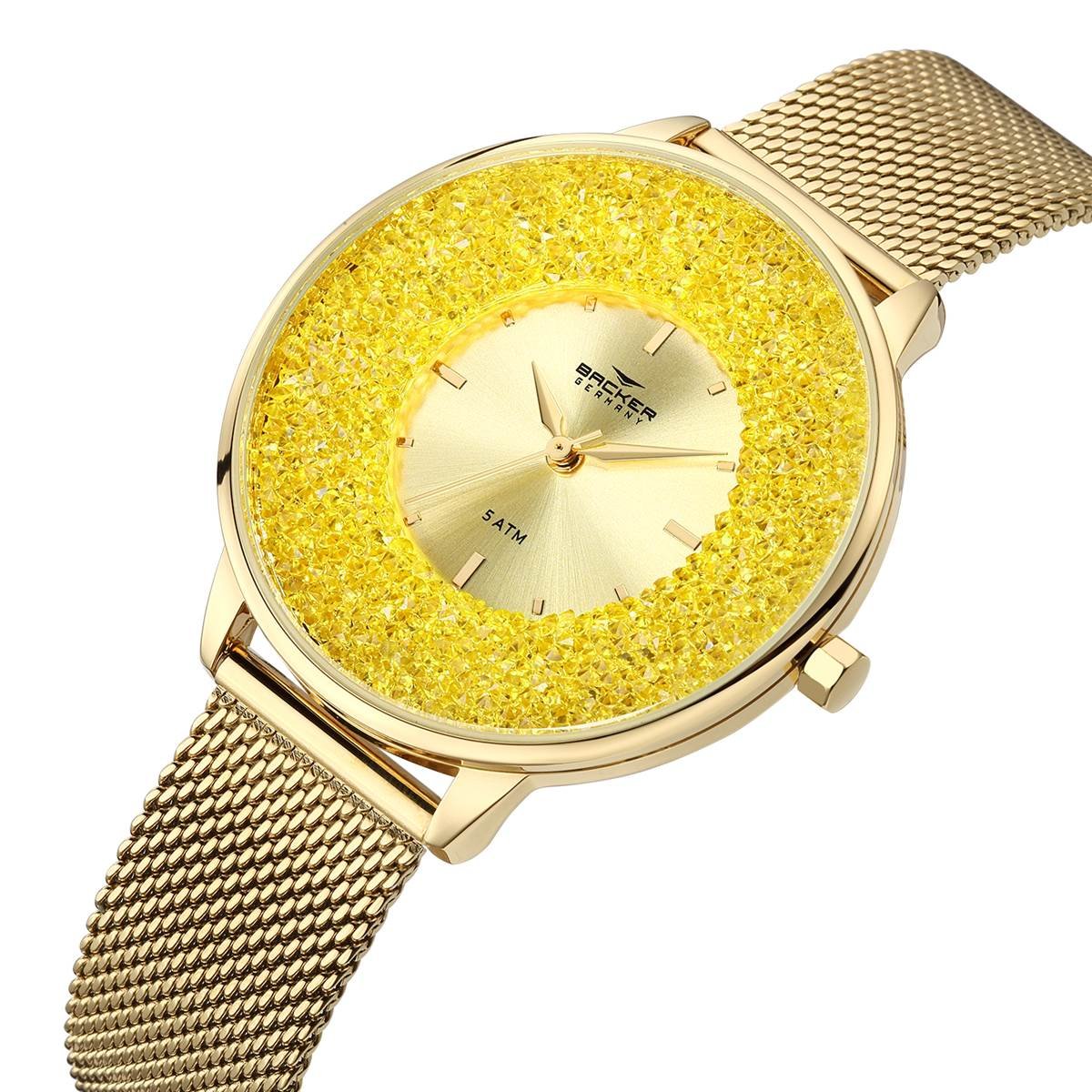 Relógio Backer Feminino Ref: 14030145f Ch Fashion Dourado Dourado 2