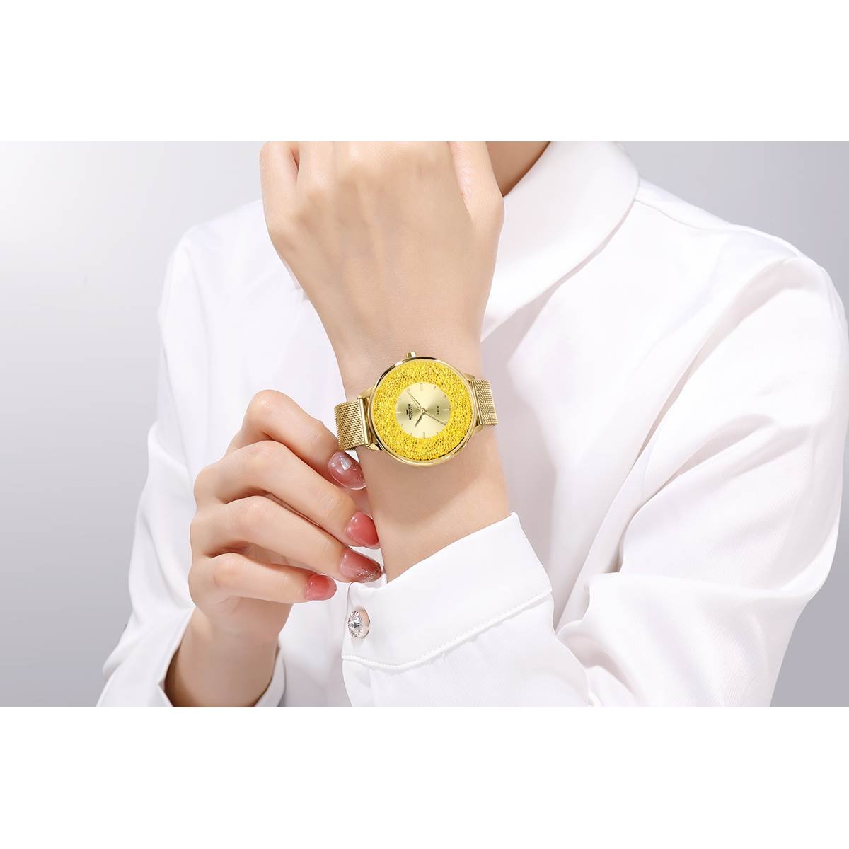 Relógio Backer Feminino Ref: 14030145f Ch Fashion Dourado Dourado 3