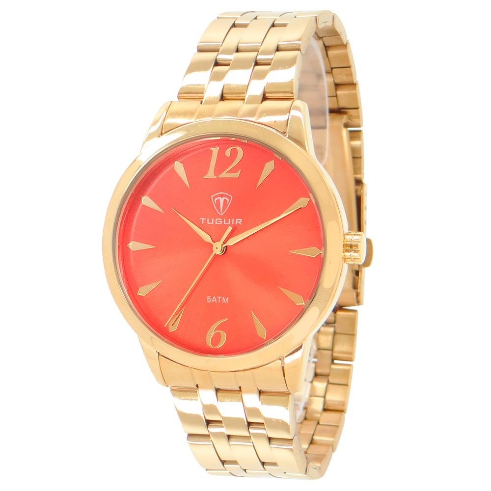 Relógio Tuguir Feminino Ref: Tg141 Tg30104 Casual Dourado Dourado 1