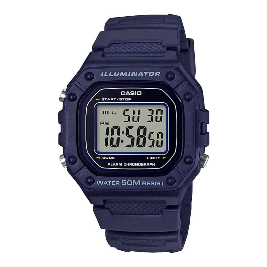 Relógio Casio Masculino Ref: W-218h-2avdf Retangular Digital Azul Azul 1