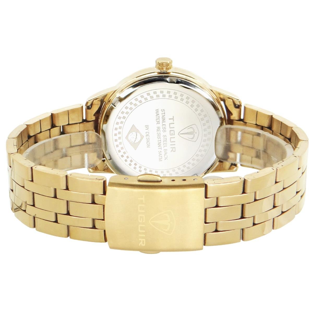 Relógio Tuguir Feminino Ref: Tg141 Tg30102 Casual Dourado Dourado 3