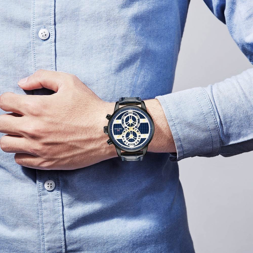 Relógio Philiph London Masculino Ref: Pl80300612m Az N Cronógrafo Black Azul 3